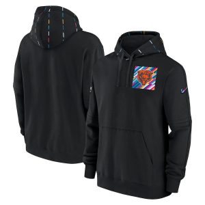 Men's Chicago Bears Black 2023 NFL Crucial Catch Club Pullover Hoodie