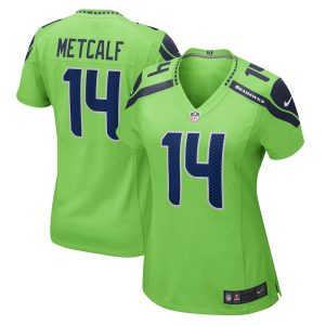 Women's Seattle Seahawks DK Metcalf Neon Green Game Jersey