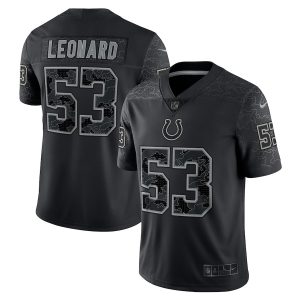 Men's Indianapolis Colts Shaquille Leonard Black RFLCTV Limited Jersey