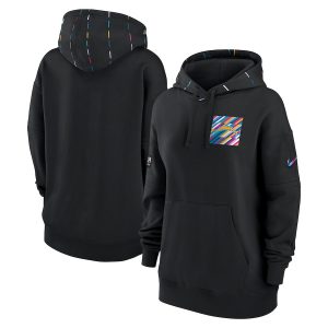 Women's Los Angeles Chargers Black 23 Women's Club Crucial Catch Pullover Hood