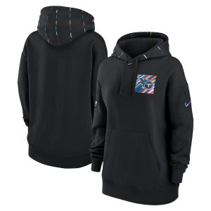 Women's Tennessee Titans Black 23 Women's Club Crucial Catch Pullover Hood