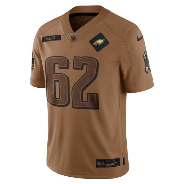 Men's Philadelphia Eagles Jason Kelce Brown 2023 Salute To Service Limited Jersey